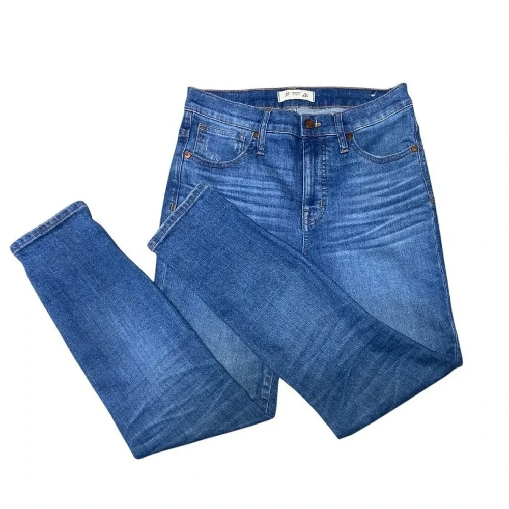 Madewell High Rise Skinny Crop Jeans Distressed‎ Knee Denim Size 27